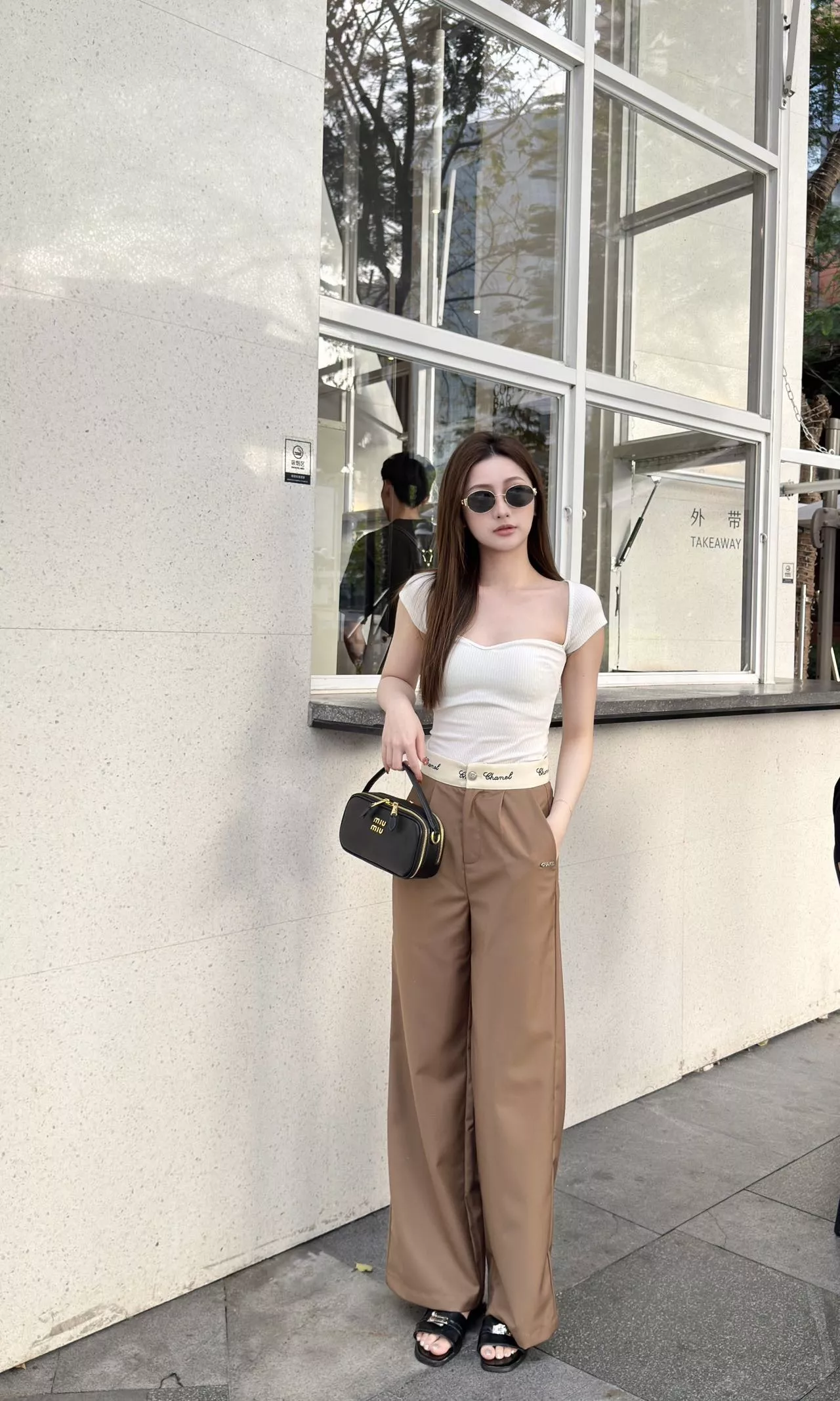 셀린느 배색 허리 와이드 팬츠 상세 이미지 16