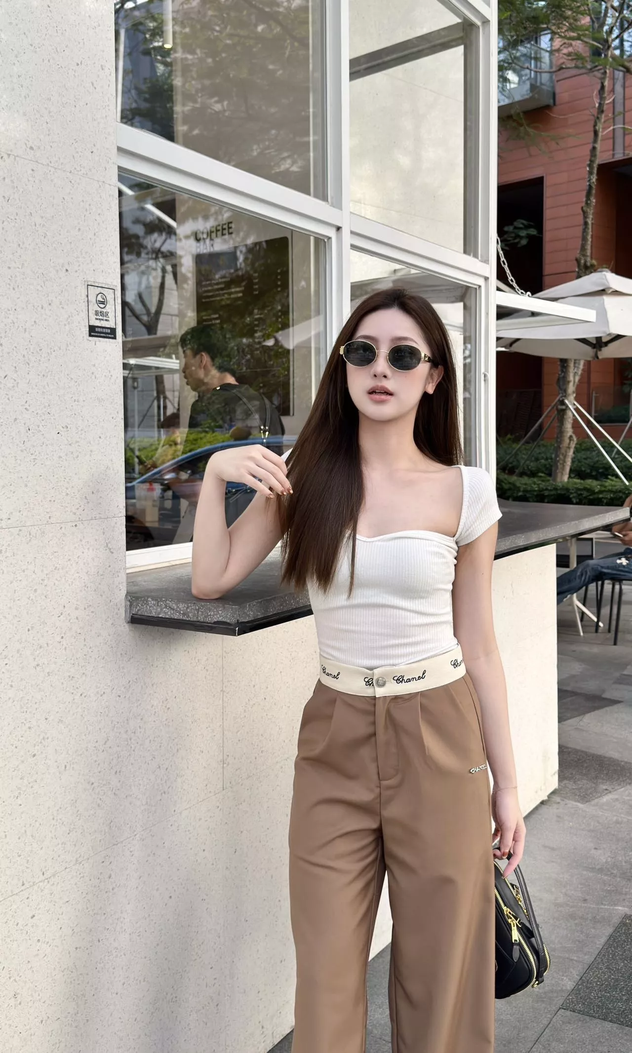 셀린느 배색 허리 와이드 팬츠 상세 이미지 17