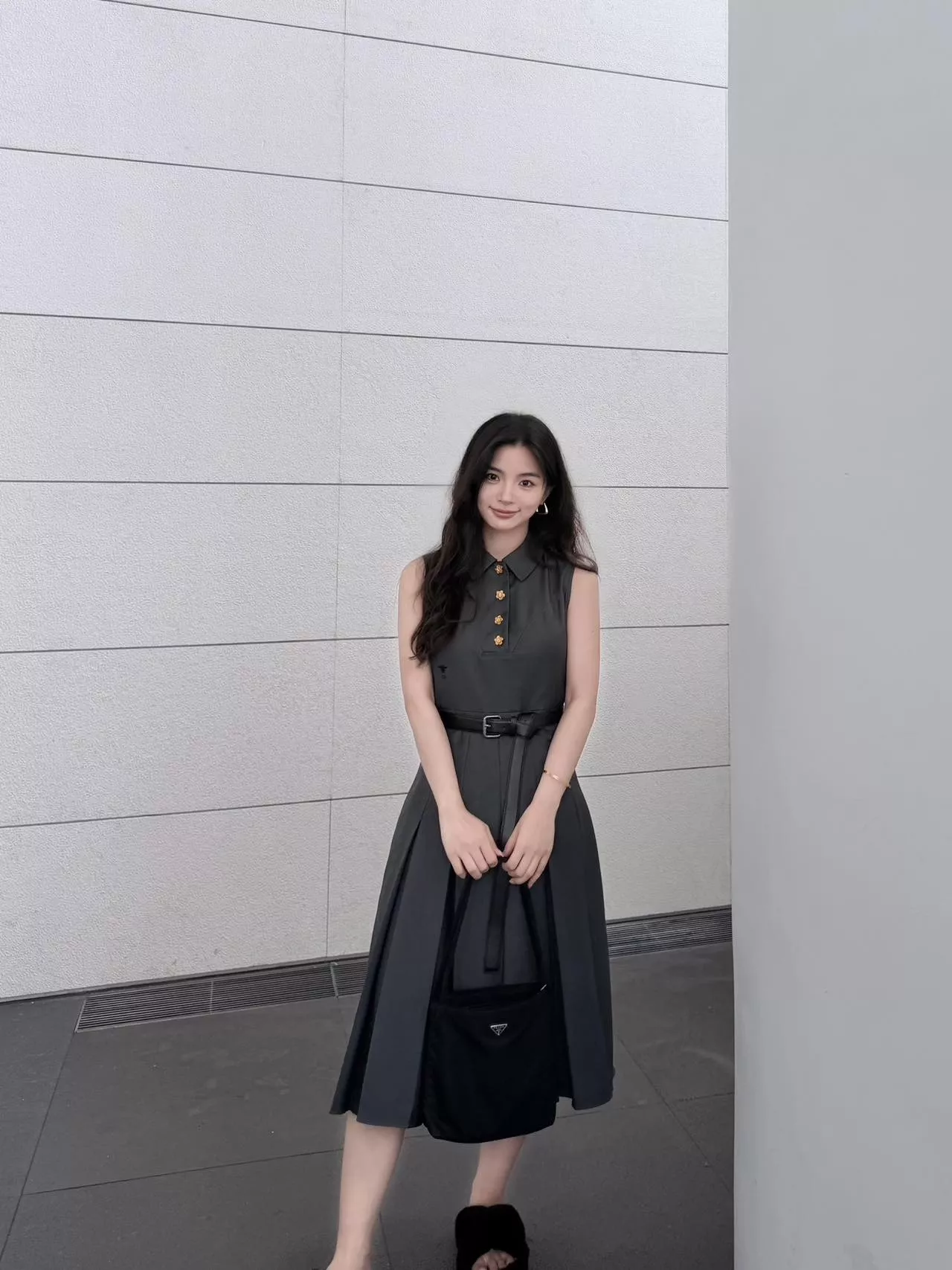 디올 플리츠 카라 민소매 원피스 상세 이미지 17
