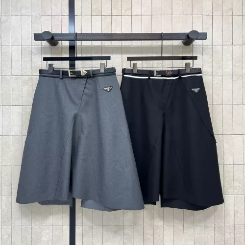 프라다 불규칙 밑단 정장 스커트