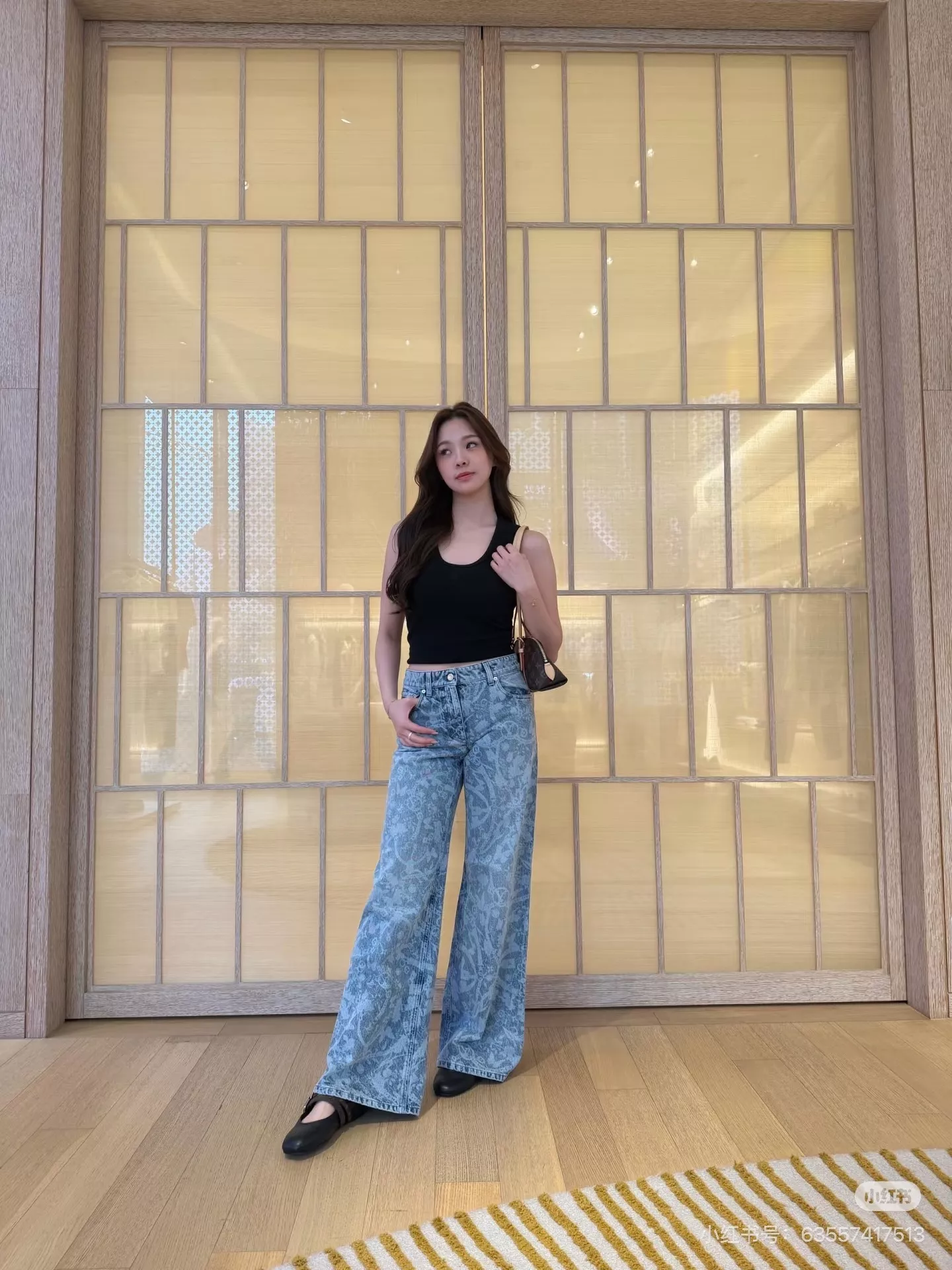루이비통 빈티지 플라워 패턴 와이드 데님 팬츠 상세 이미지 30