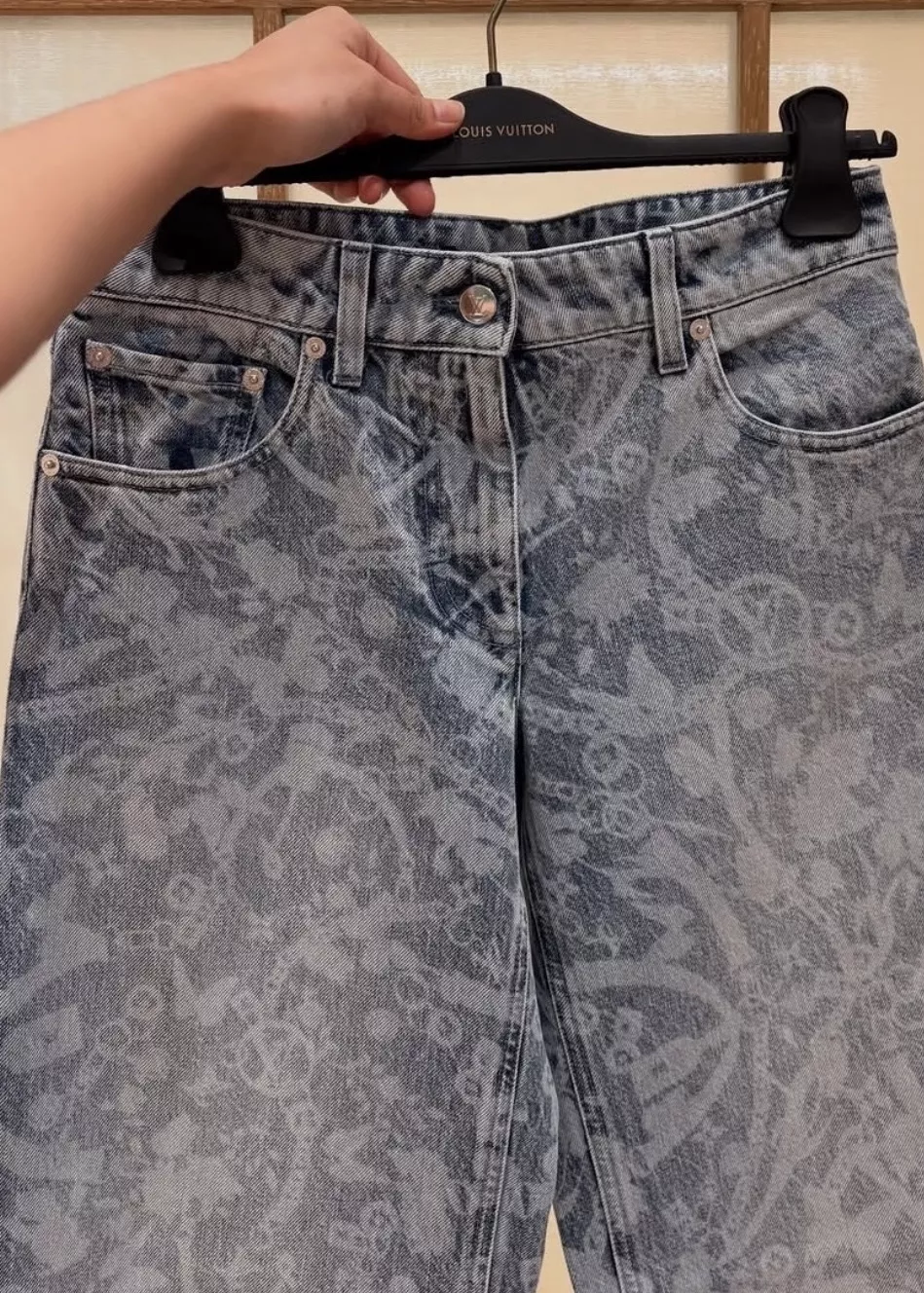 루이비통 빈티지 플라워 패턴 와이드 데님 팬츠 상세 이미지 26