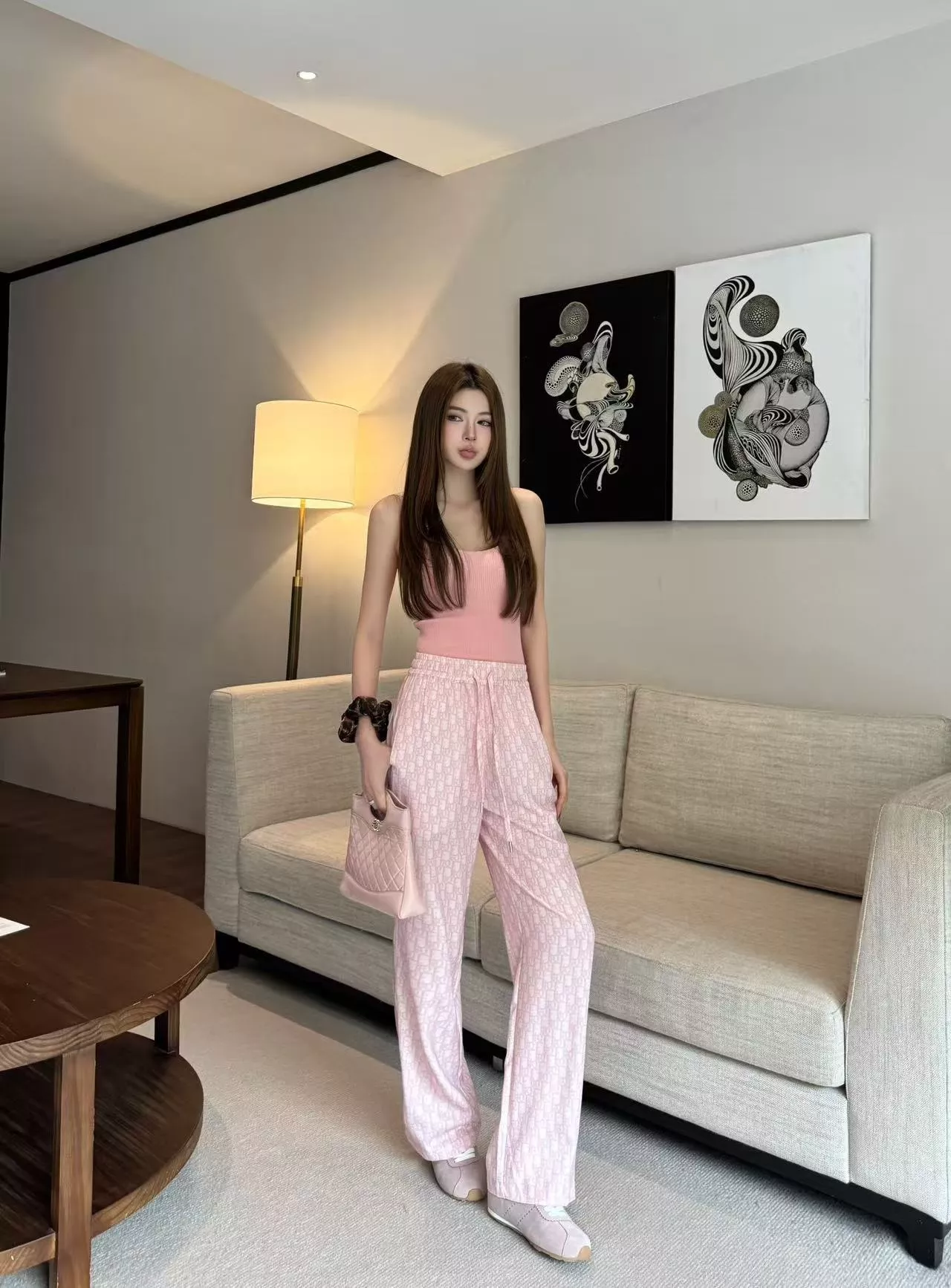 디올 로고 와이드 밴딩 팬츠 상세 이미지 22