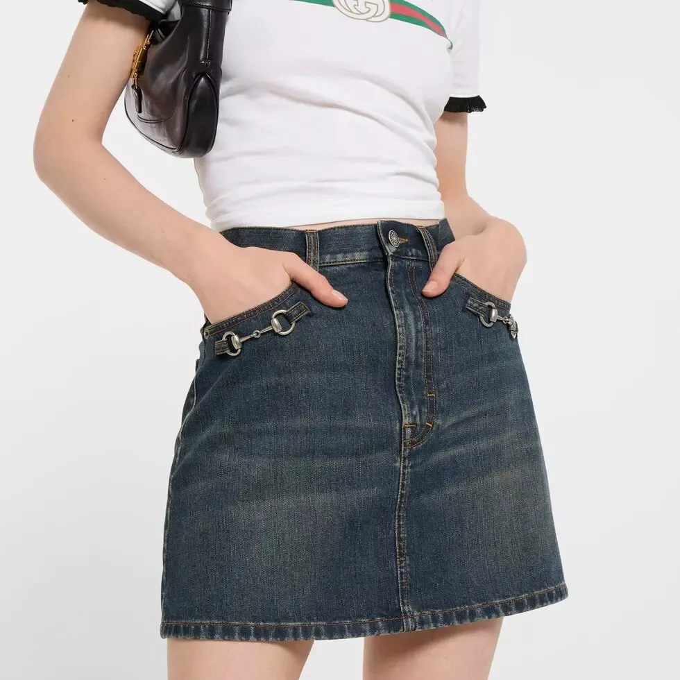 구찌 마홀스빗 워싱 데님 스커트 상세 이미지 13