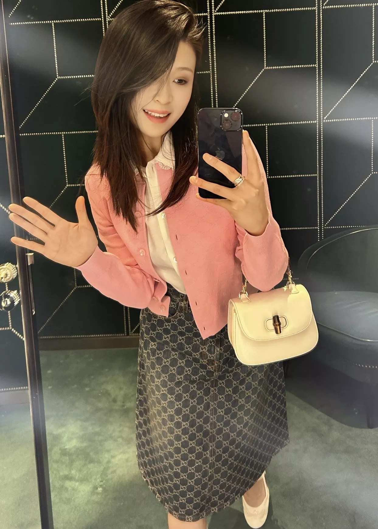 구찌 GG 자카드 데님 반스커트 상세 이미지 26