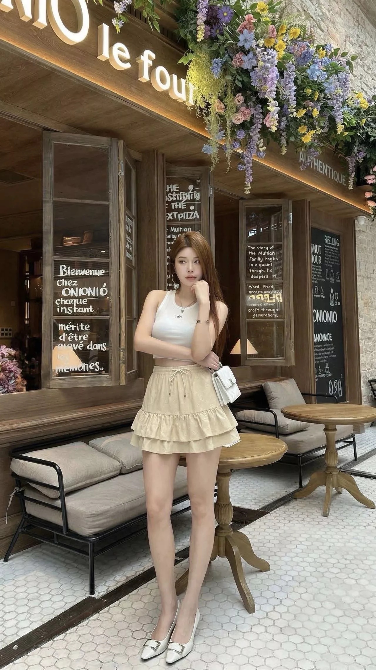 로로피아나 로고 자카드 프릴 미니 스커트 상세 이미지 19