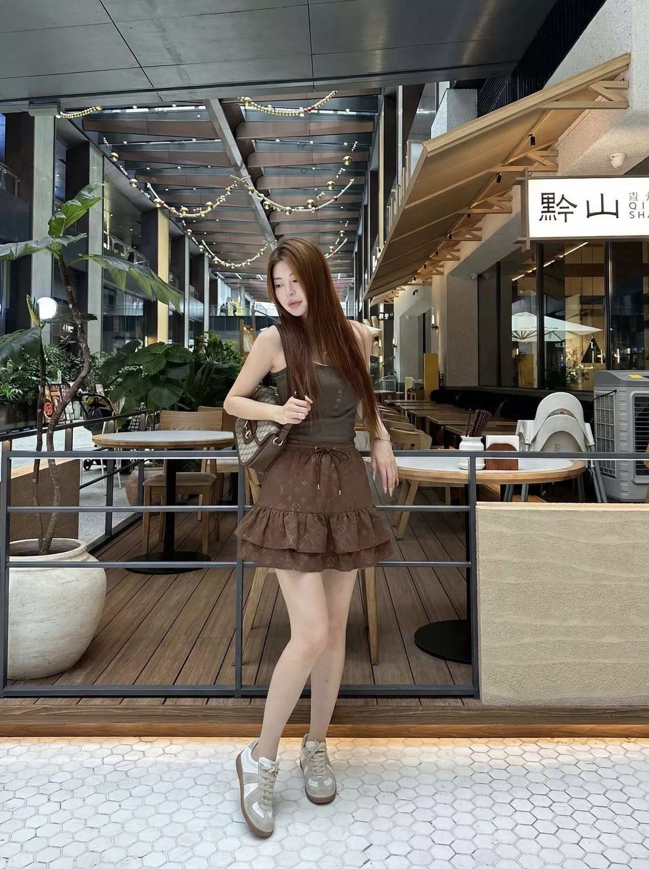 로로피아나 로고 자카드 프릴 미니 스커트 상세 이미지 15