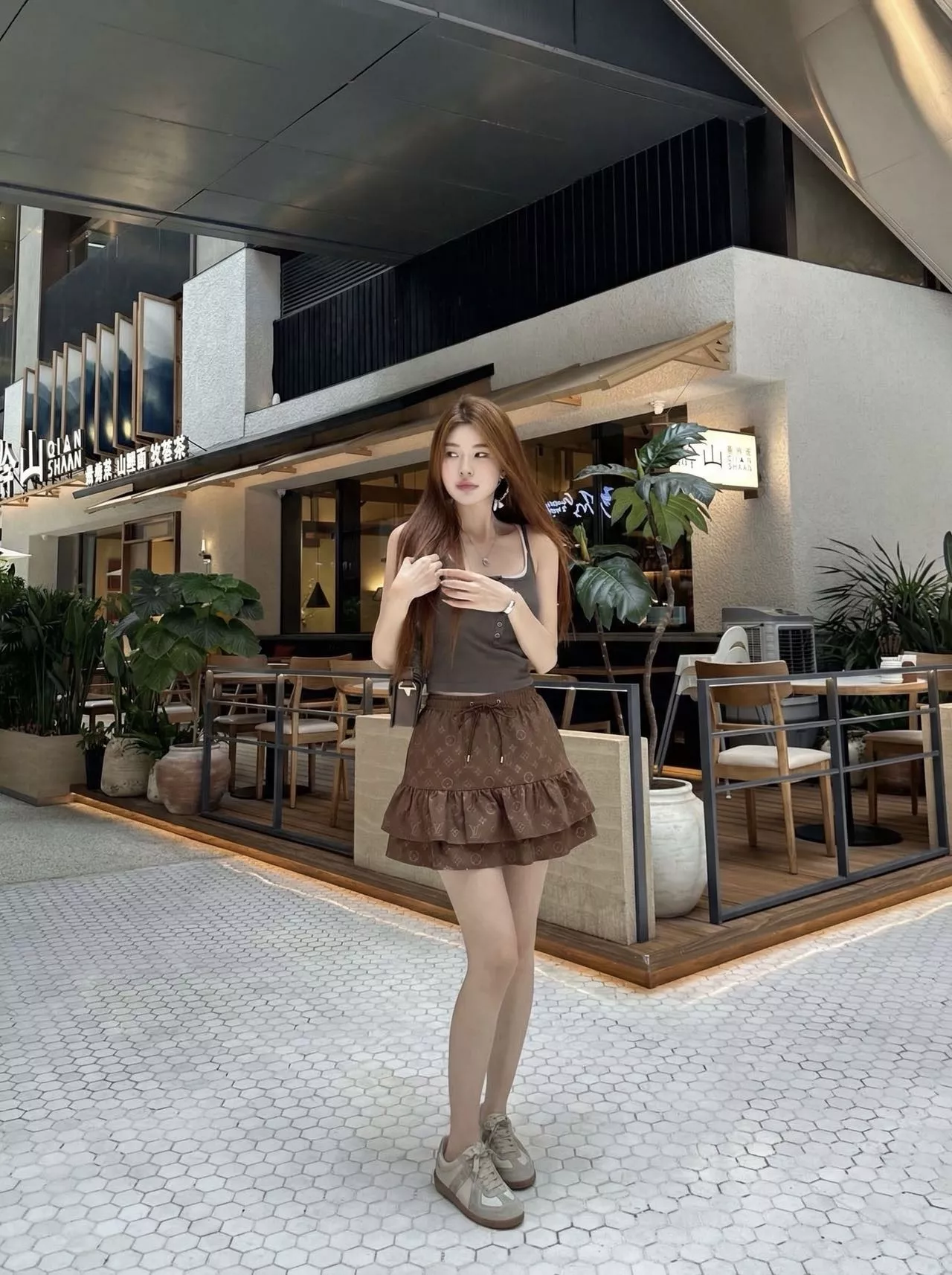 로로피아나 로고 자카드 프릴 미니 스커트 상세 이미지 13