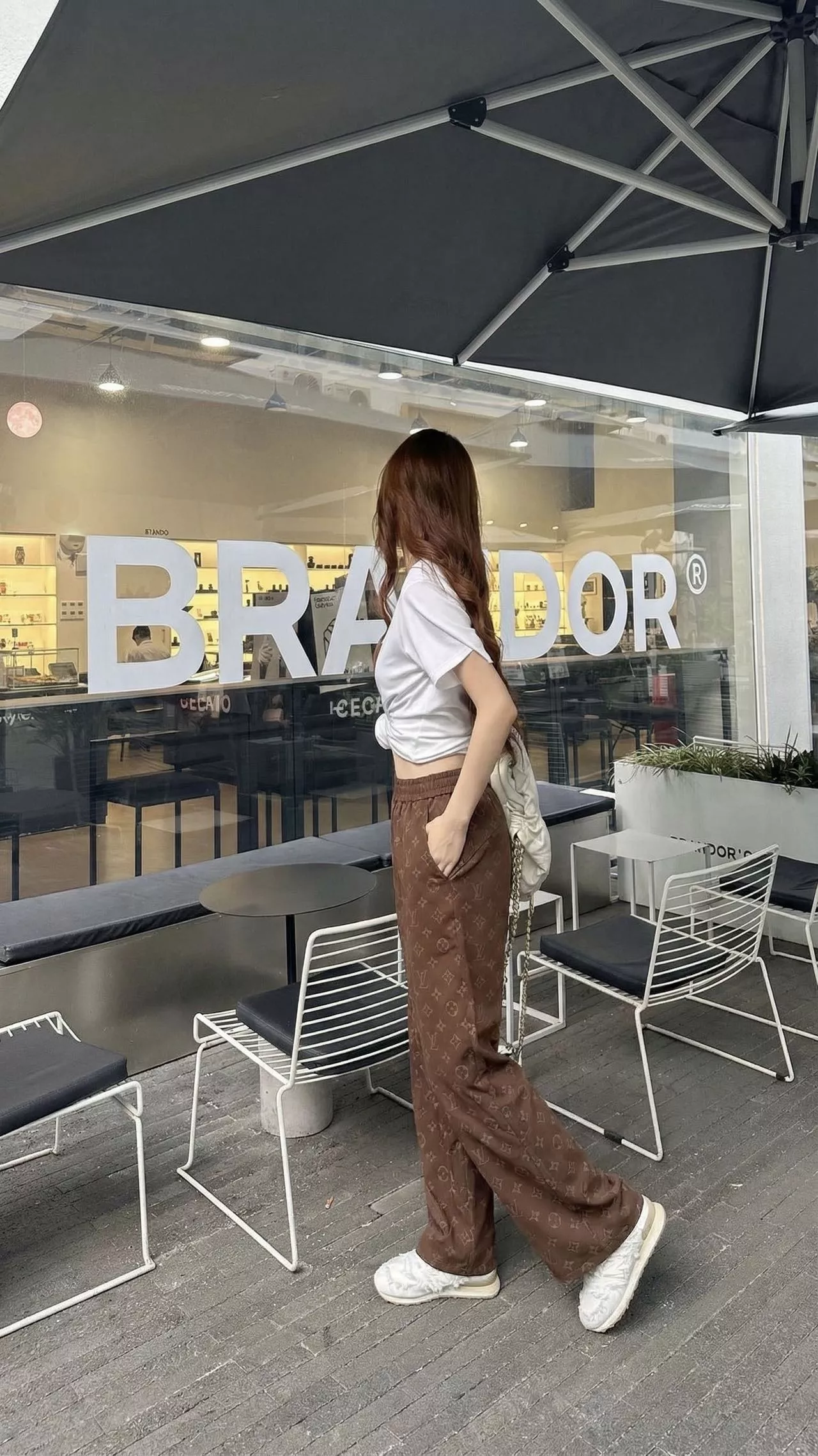 로로피아나 모노그램 밴딩 와이드 팬츠 상세 이미지 16