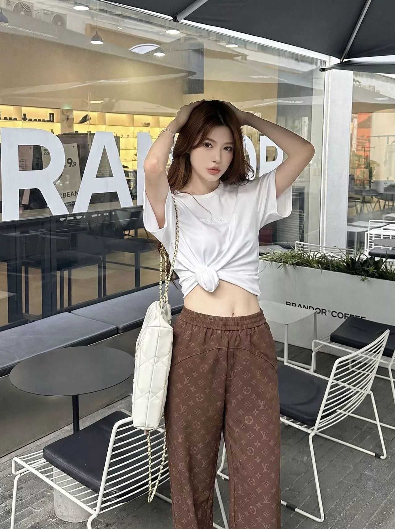 로로피아나 모노그램 밴딩 와이드 팬츠 상세 이미지 13
