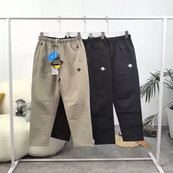 데상트 남성 우븐 아웃도어 밴딩 팬츠
