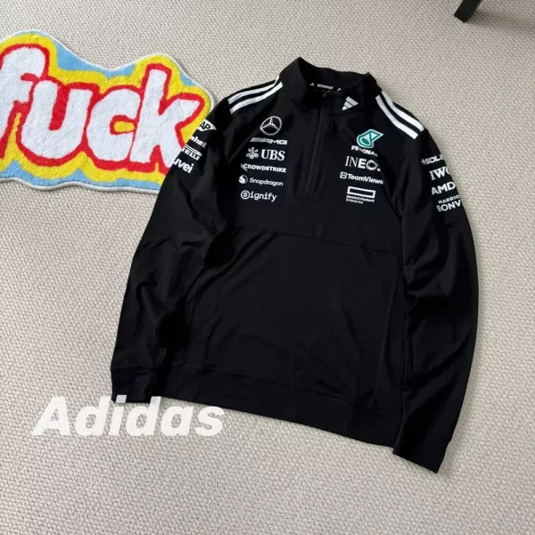 아디다스 메르세데스 AMG 팀 하프집업 긴소매 티셔츠