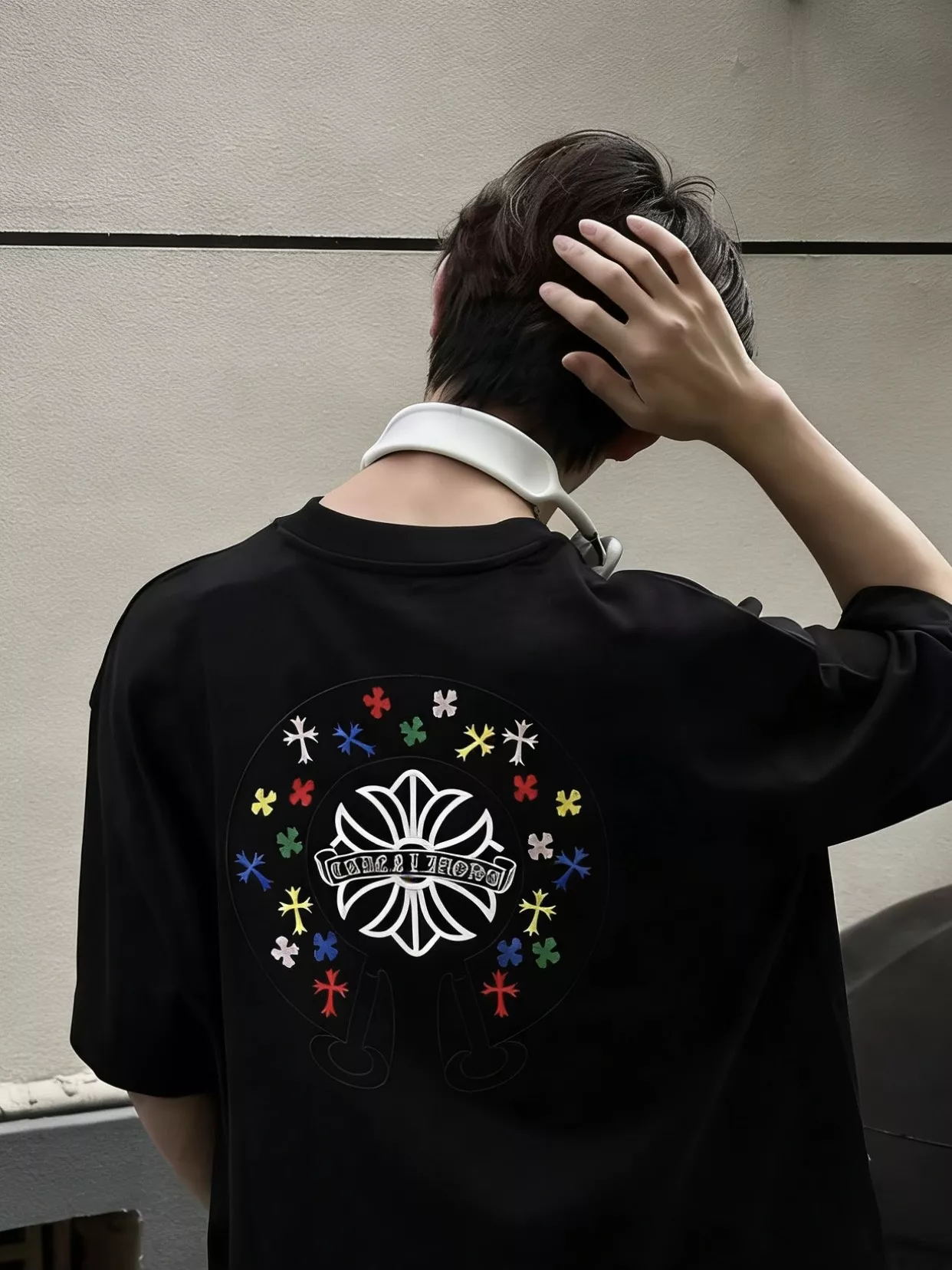 크롬하츠 컬러 자수 로고 크루넥 티셔츠 상세 이미지 22