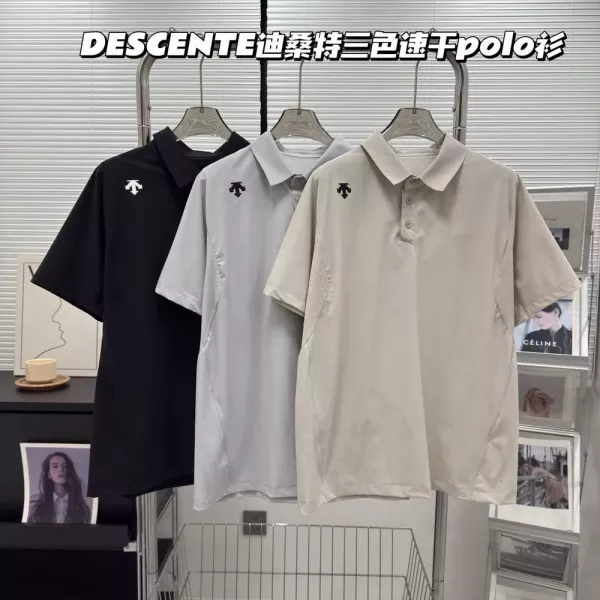 데상트 골프 라인 냉감 반소매 폴로 셔츠