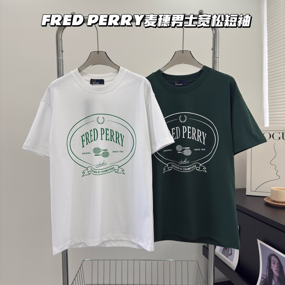프레드페리 월계수 로고 프린트 반소매 티셔츠
