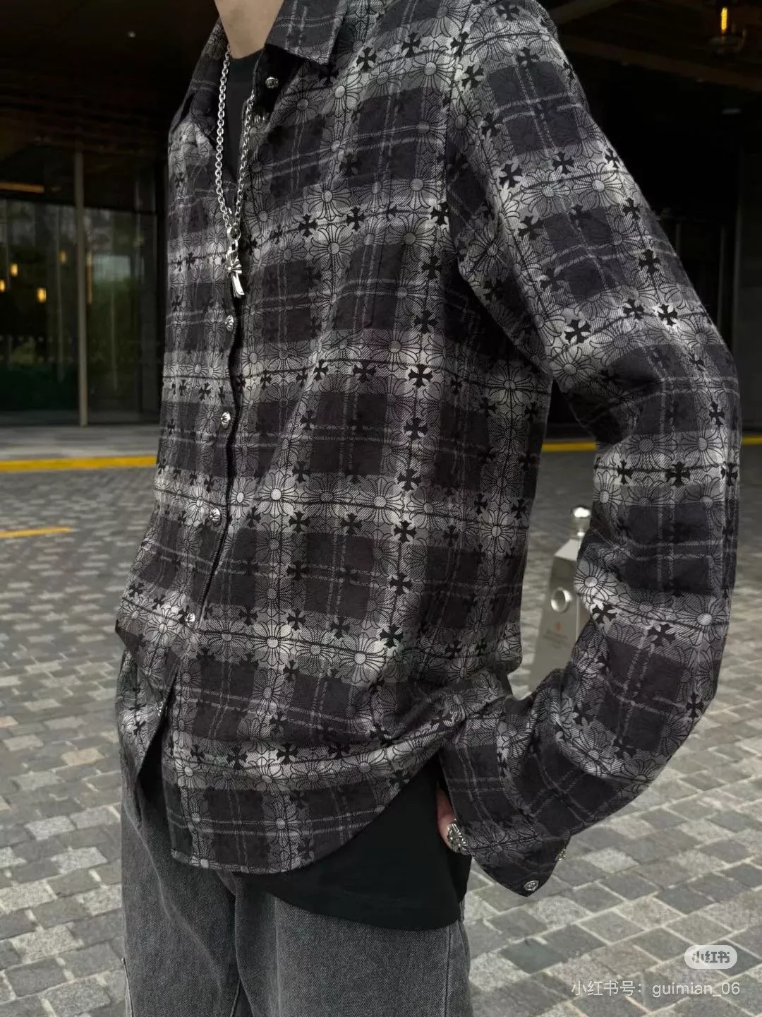 크롬하츠 페이즐리 크로스 자카드 체크 셔츠 상세 이미지 23
