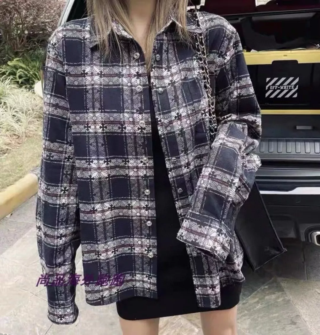 크롬하츠 페이즐리 십자가 자카드 체크 긴소매 셔츠 상세 이미지 22