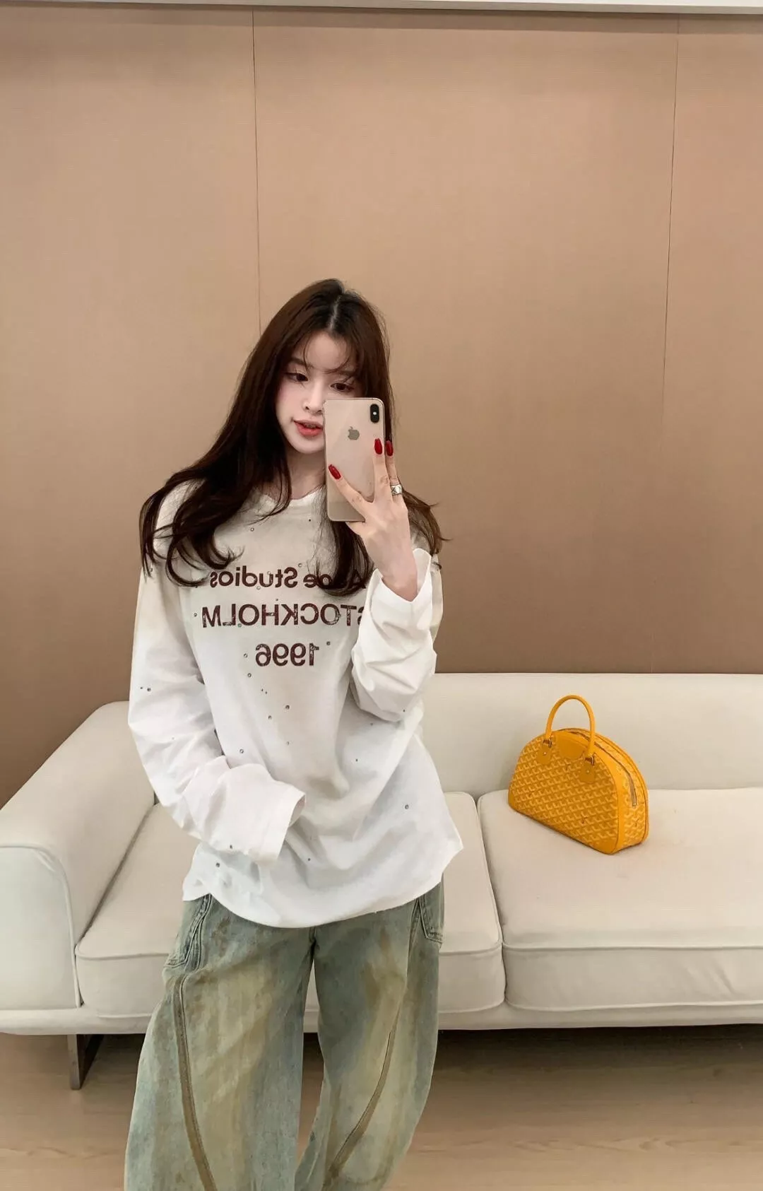 아크네스튜디오 스톤 장식 1996 프린트 긴소매 탑 상세 이미지 9