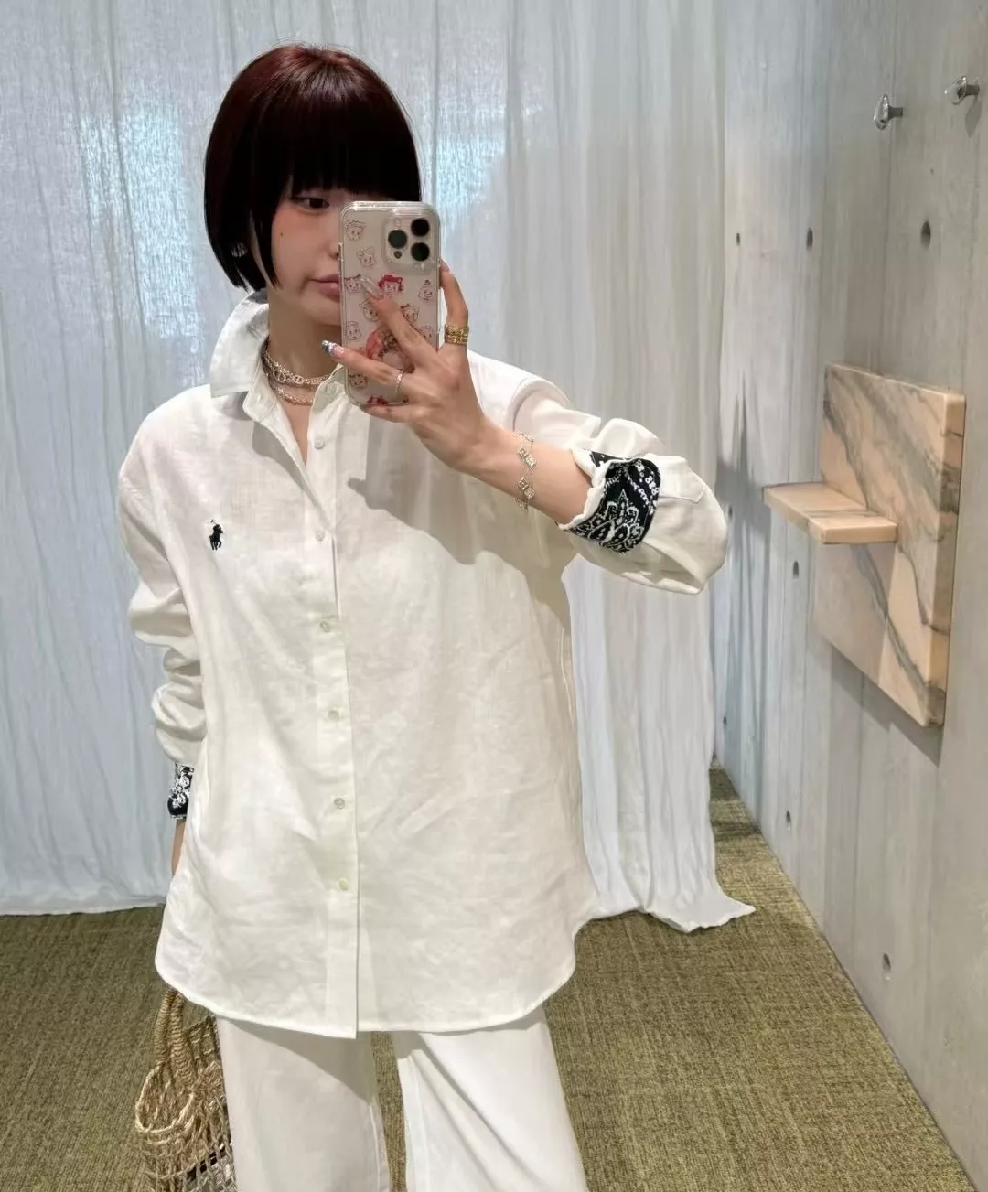 랄프로렌 페이즐리 배색 린넨 코튼 셔츠 상세 이미지 7