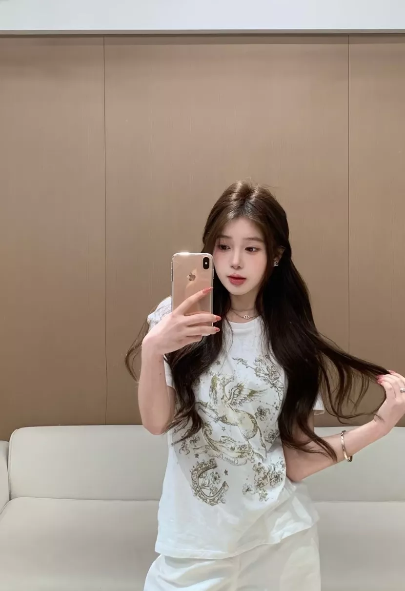디올 금장 페가수스 프린트 반소매 티셔츠 상세 이미지 8