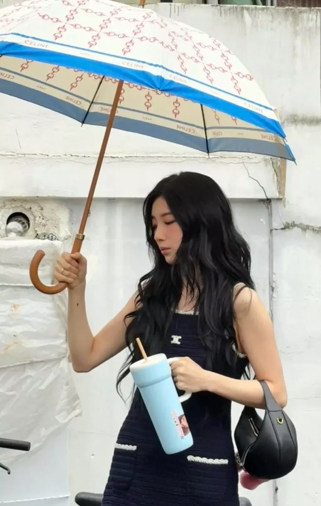 셀린느 트리옹프 자수 배색 레이스 니트 원피스 상세 이미지 19