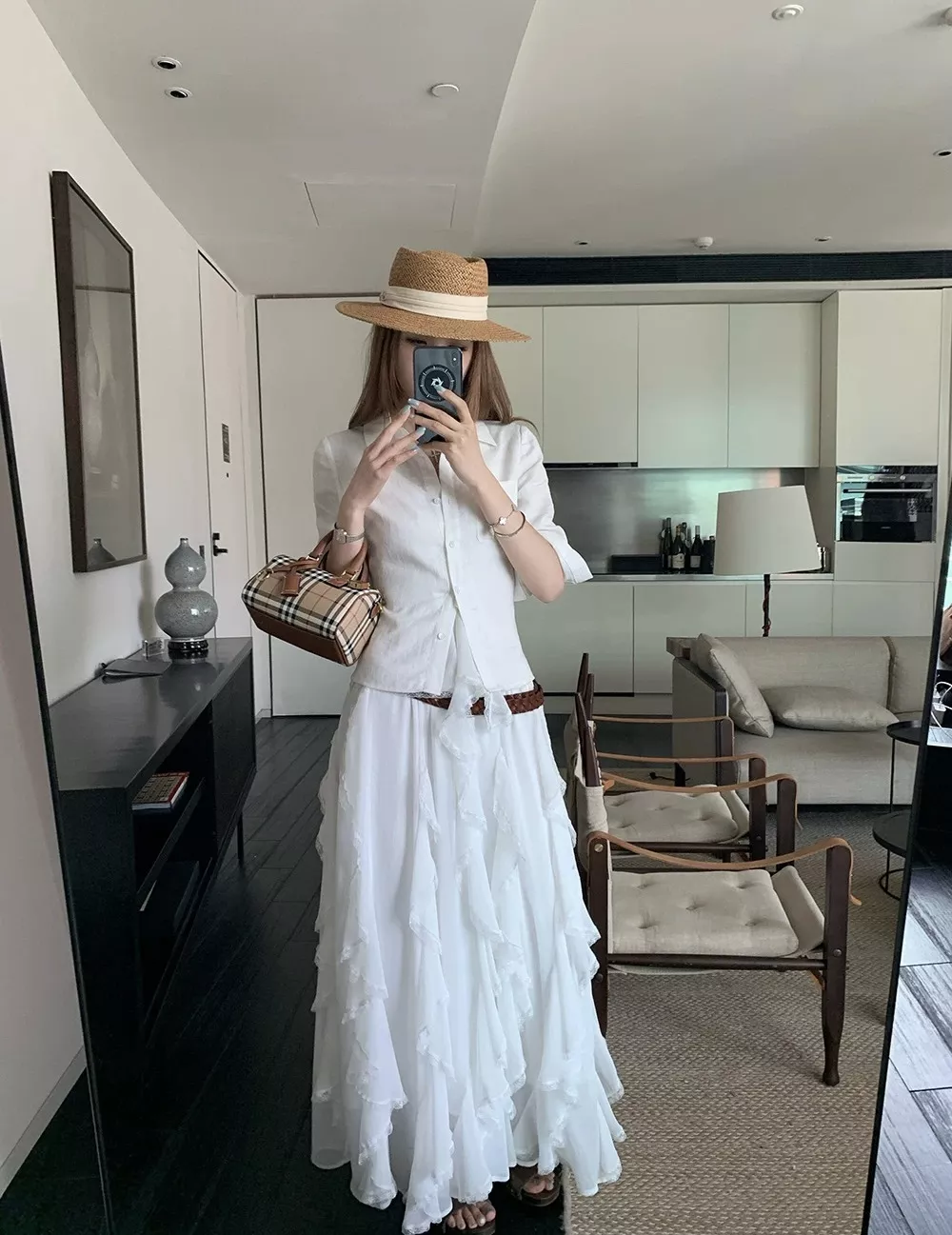 랄프로렌 린넨 카라 조절 허리 중소매 셔츠 상세 이미지 29