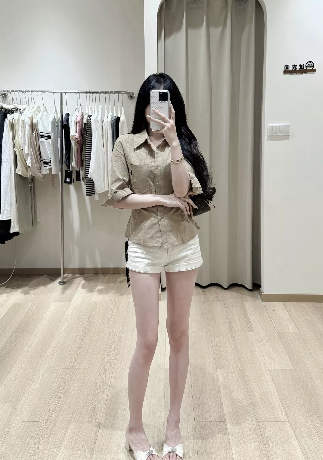 랄프로렌 린넨 카라 조절 허리 중소매 셔츠 상세 이미지 23