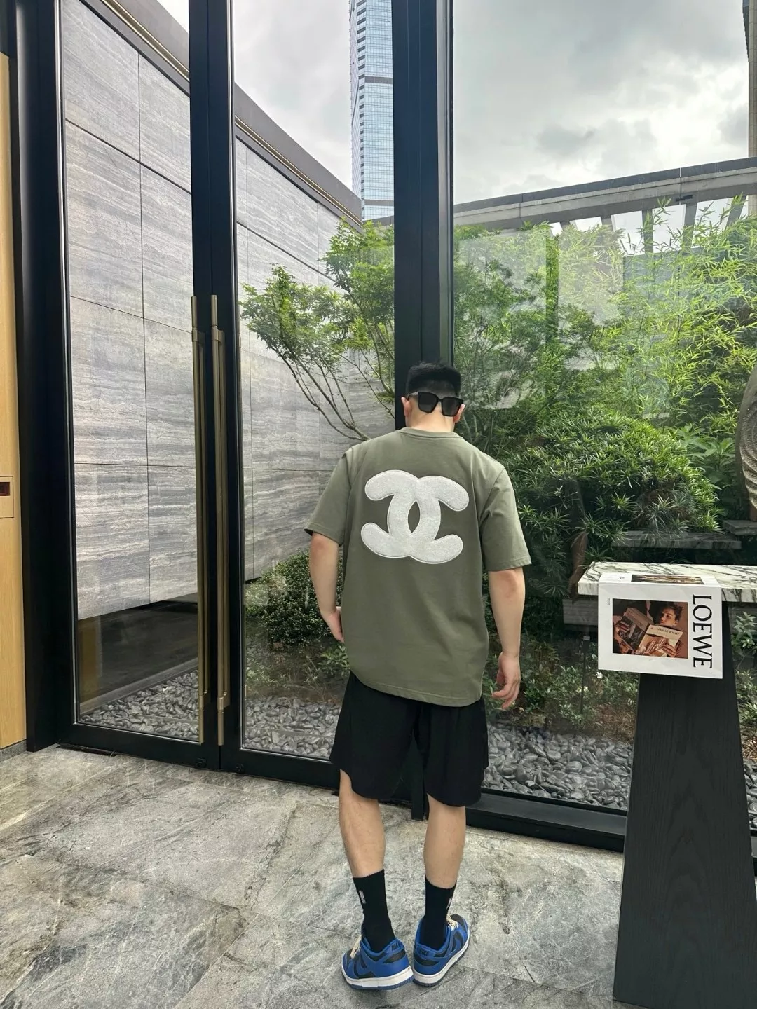 샤넬 밀리터리 그린 더블 씨 로고 타월 자수 반소매 상세 이미지 14