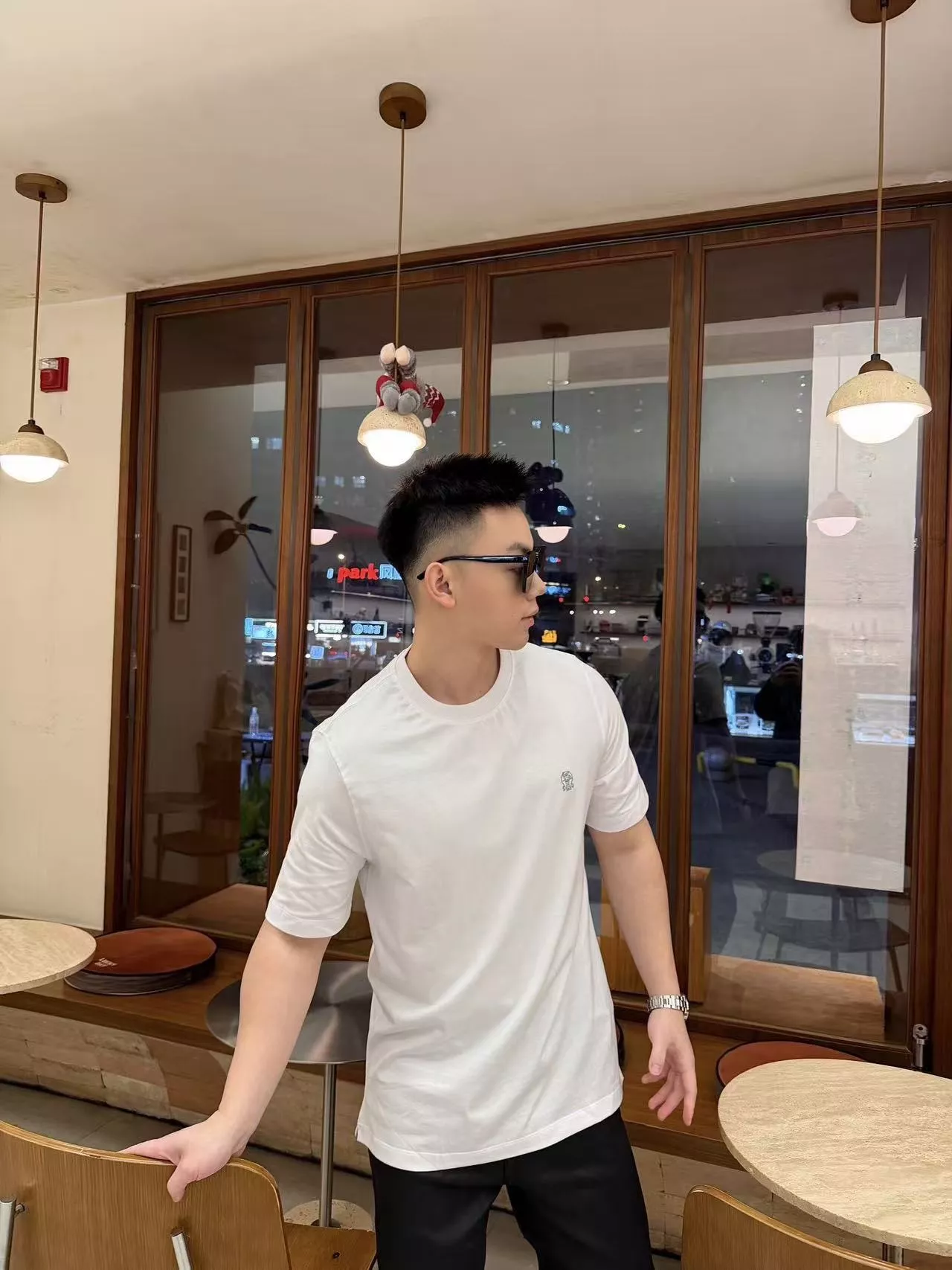 브루넬로쿠치넬리 투톤 미니 자수 반팔 티셔츠 상세 이미지 15