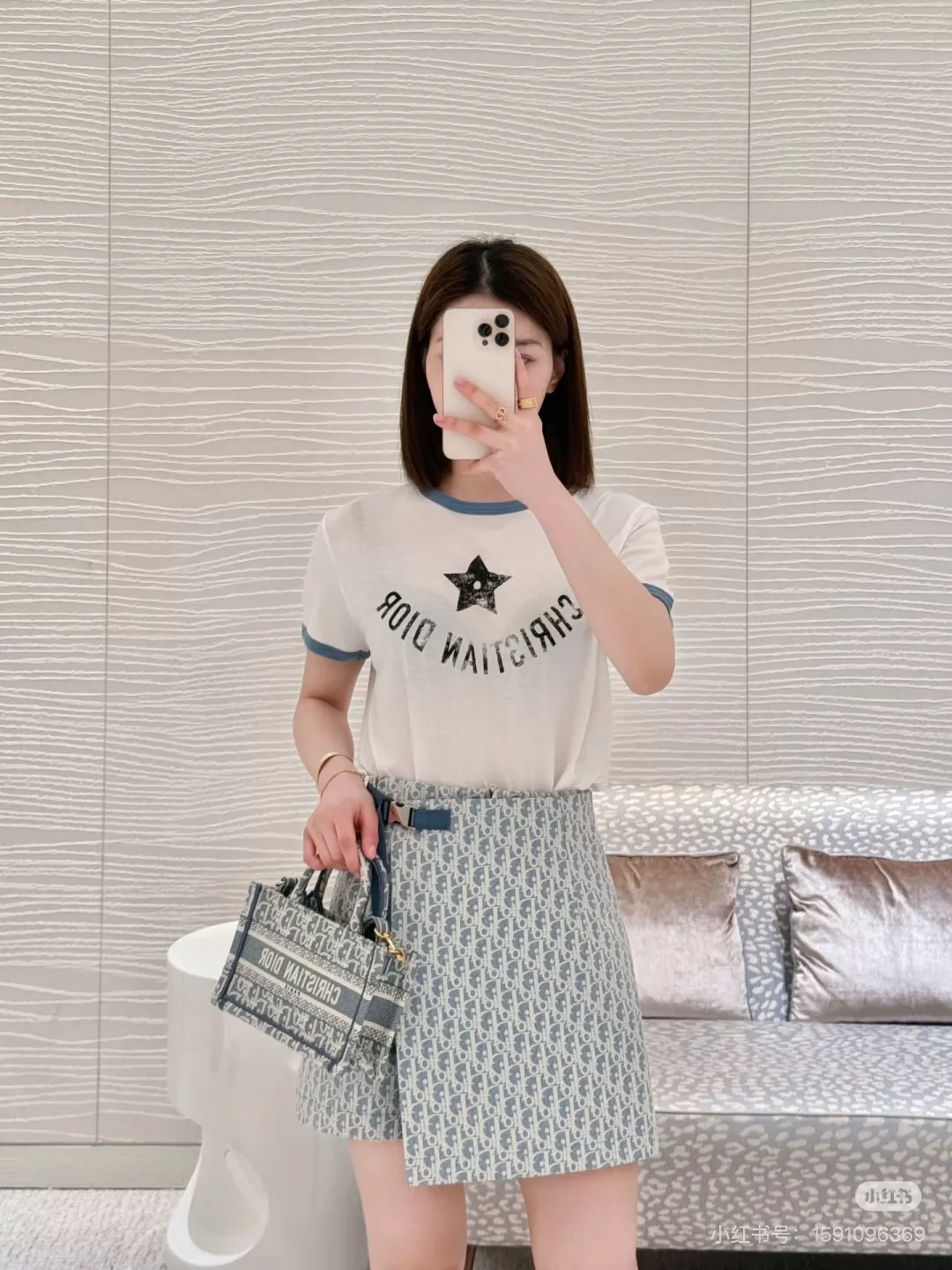 디올 오블리크 자카드 랩 스타일 스커트 상세 이미지 12