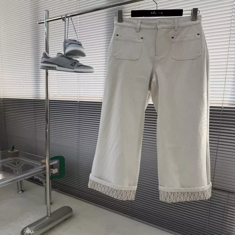 디올 오블리크 포켓 와이드 데님 팬츠