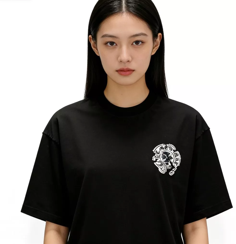 크롬하츠 롤 패치 자수 반팔 티셔츠 상세 이미지 12