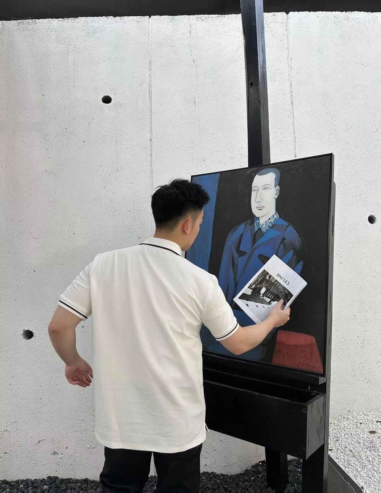 셀린느 클래식 자수 로고 폴로 반소매 상세 이미지 16