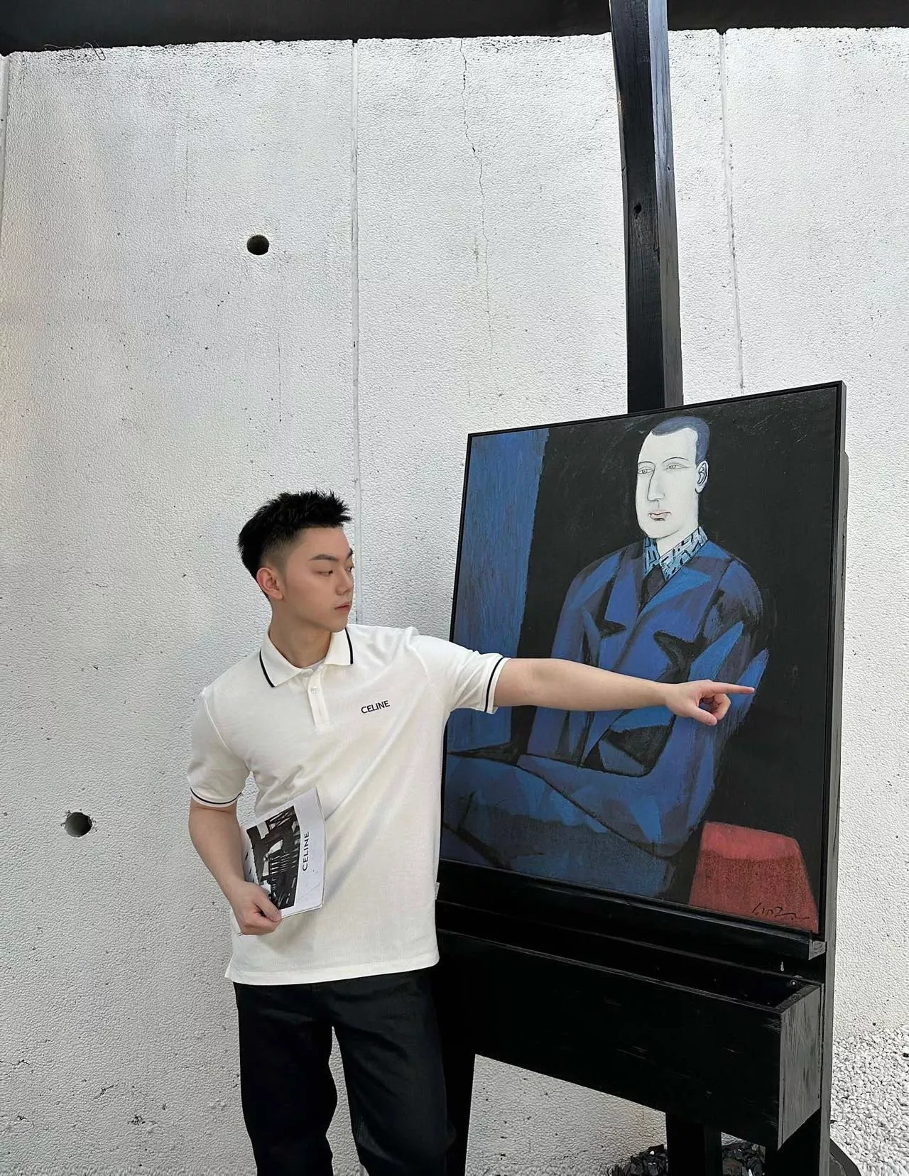 셀린느 클래식 자수 로고 폴로 반소매 상세 이미지 12