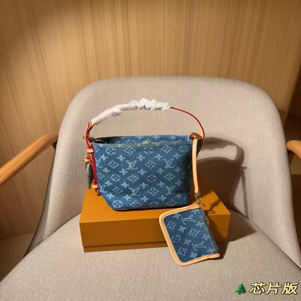 루이비통 데님 모노그램 미니 버킷백