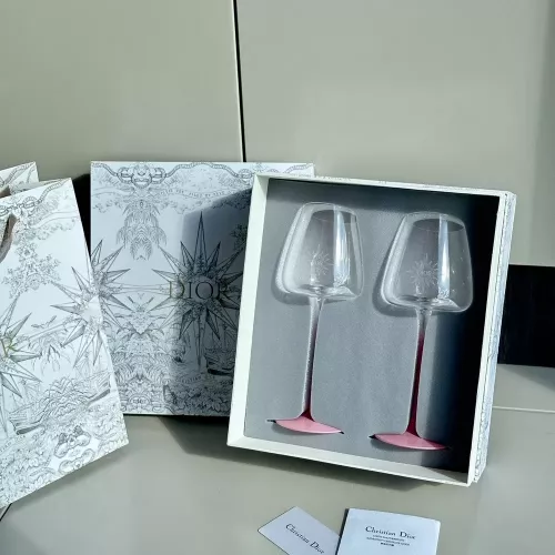 디올 육각별 그라데이션 레드 와인 글라스