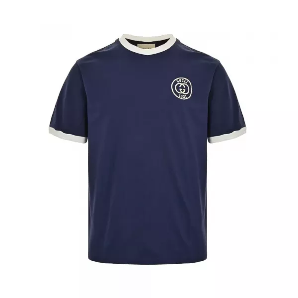 구찌 1921 자수 로고 배색 반소매