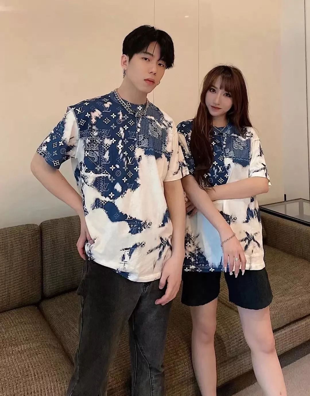 루이비통 페이즐리 패턴 타이다이 반소매 티셔츠 상세 이미지 18