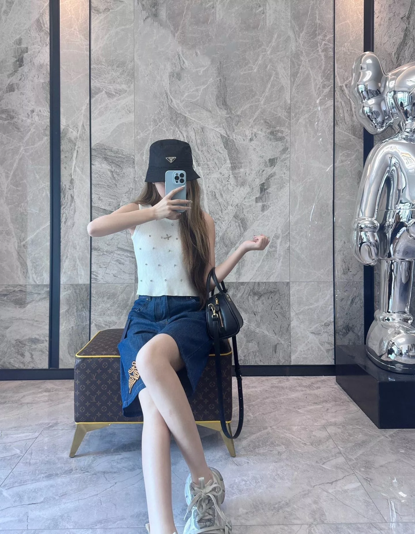 루이비통 로프 자수 데님 쇼츠 상세 이미지 13
