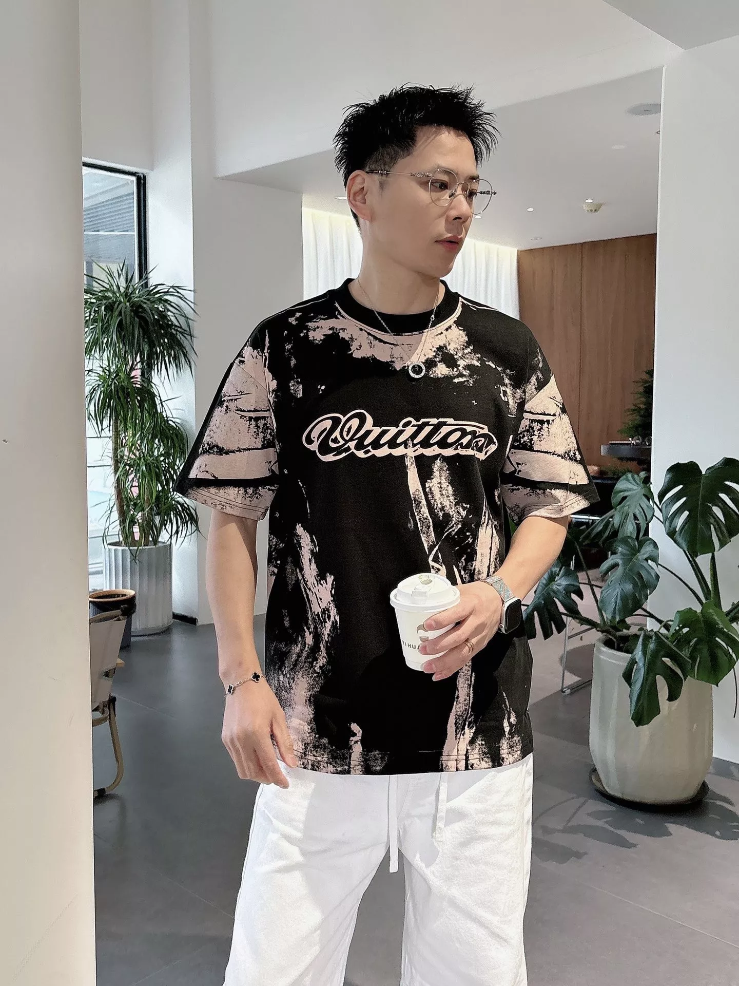 루이비통 착시 타이다이 프린트 반팔 상세 이미지 11