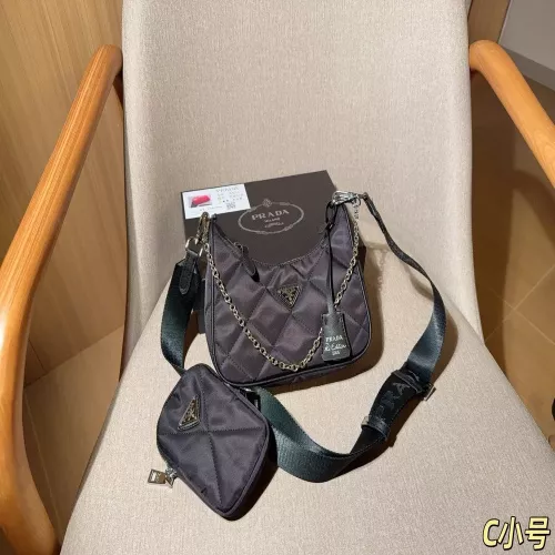 프라다 나일론 퀼팅 삼합일 스트랩백