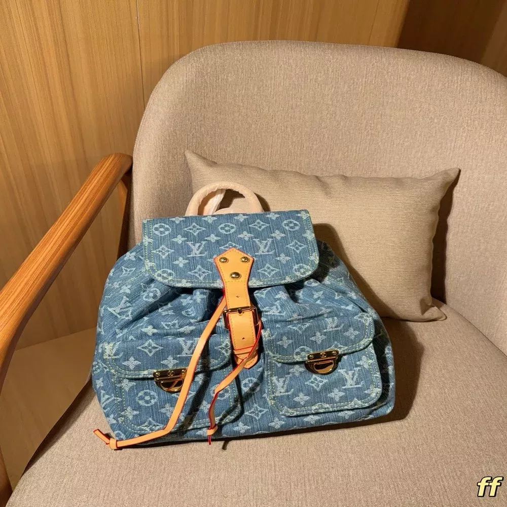 루이비통 데님 모노그램 빈티지 백팩
