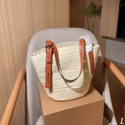 로에베 라피아 스타일 위빙 쇼핑백