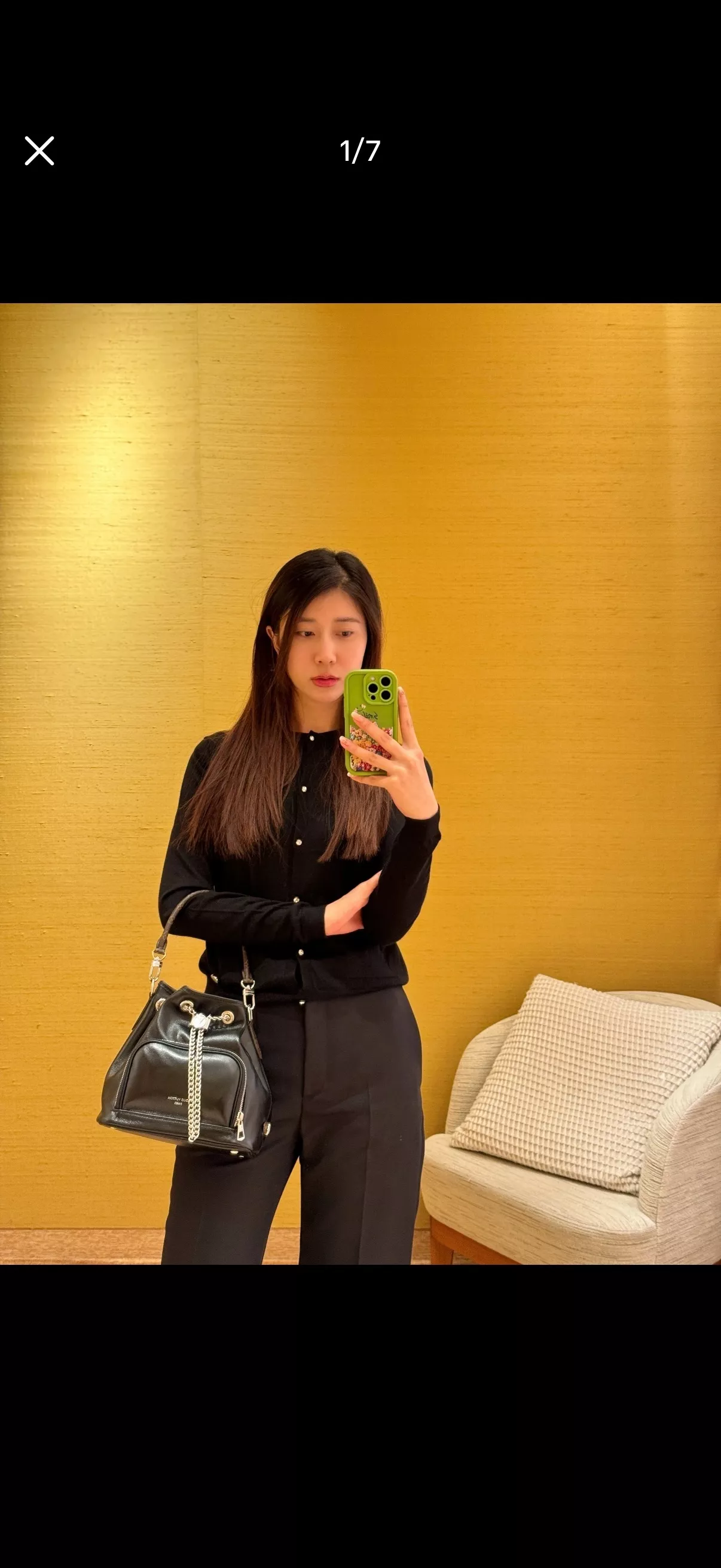 루이비통 블랙 버킷 체인백 상세 이미지 11