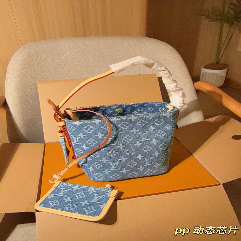 루이비통 데님 모노그램 버킷백
