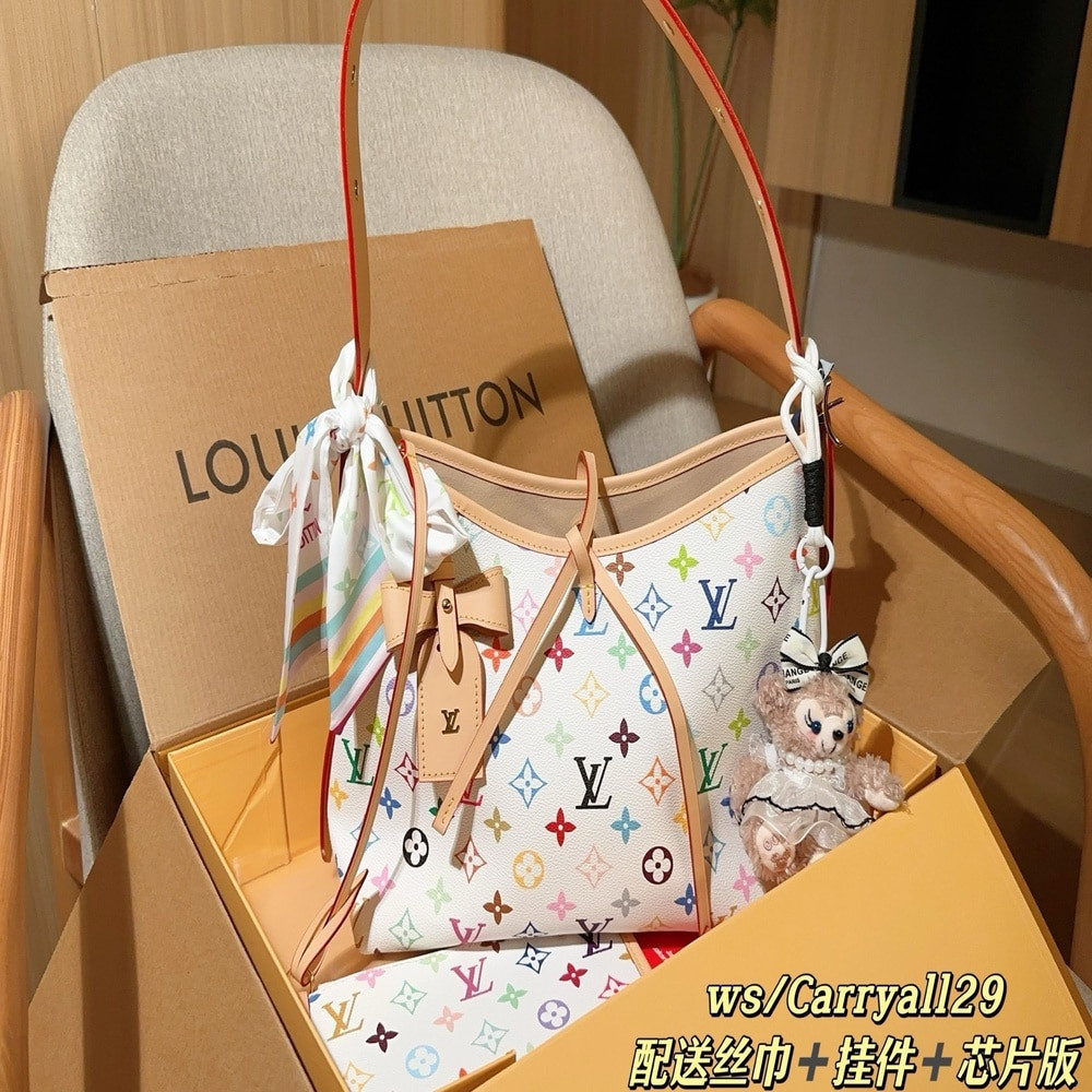루이비통 무라카미 콜라보 캐리올 화이트 멀티컬러 백