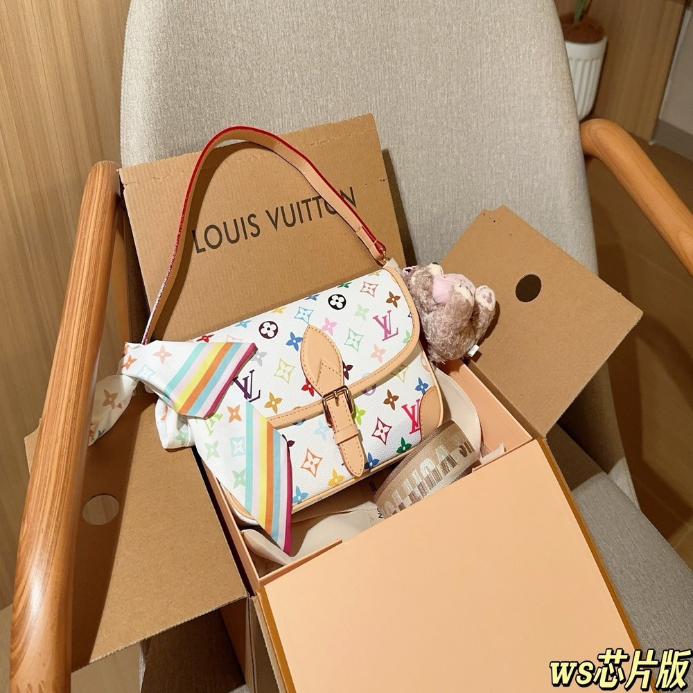 루이비통 화이트 멀티컬러 콜라보 숄더백