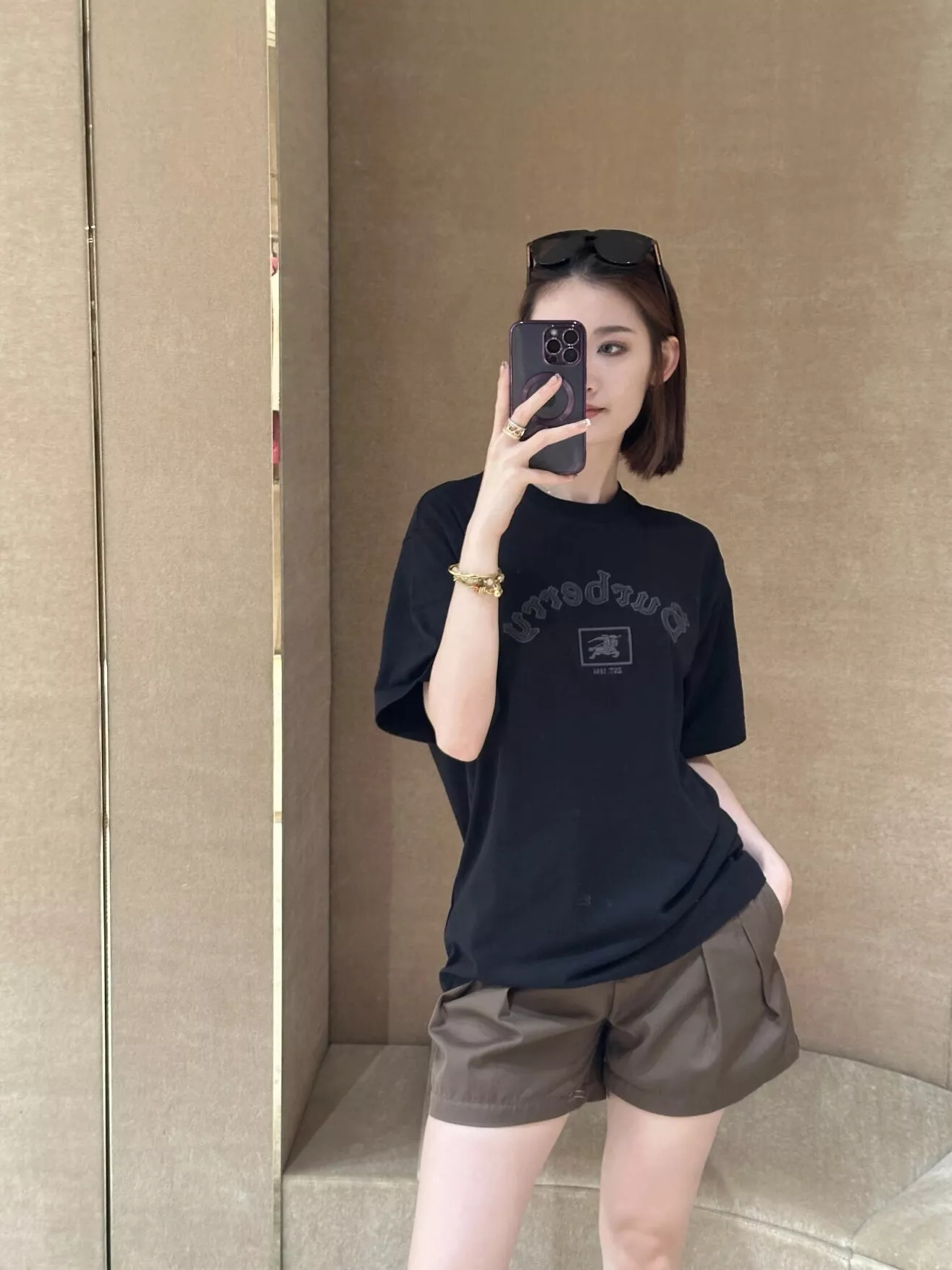 버버리 로고 자수 코튼 반소매 티셔츠 상세 이미지 18