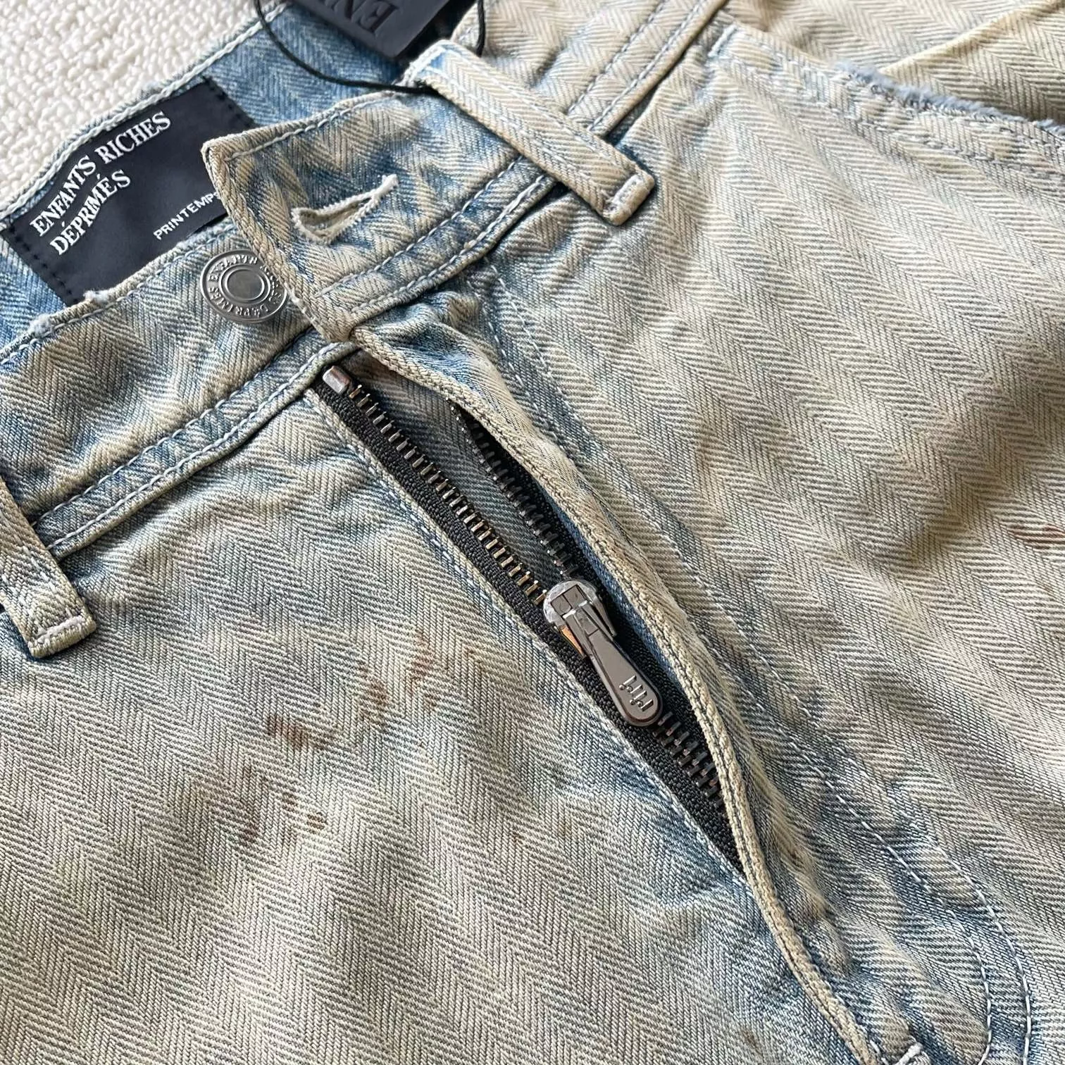 앙팡리쉬데프리메 빈티지 워싱 디스트로이드 데님 팬츠 상세 이미지 5