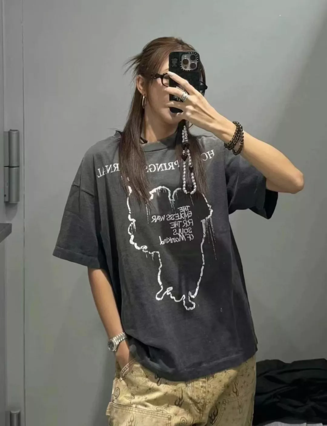 세인트마이클 빈티지 워싱 그래픽 반팔 티셔츠 상세 이미지 12